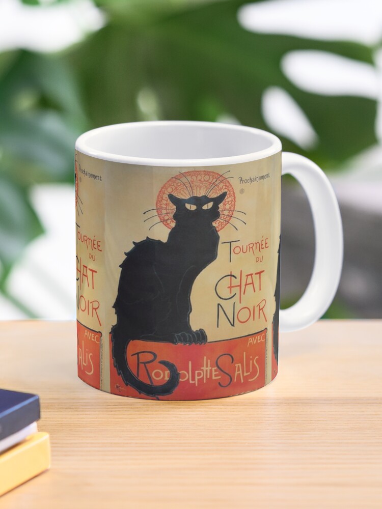 Steinlen: Le Chat Noir Porcelain Mug - Philadelphia Museum Of Art