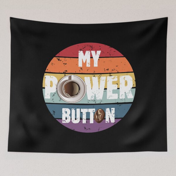 Item preview, Coffee Lovers Gift for Her or Him - Funny Saying My Power Button - Retro Vintage Design - Funny Coffee Lover Gift Tees for Women and Men designed and sold by WG-Factory.
