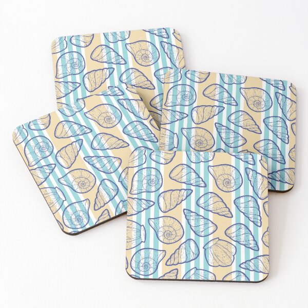 Item preview, Beautiful Line Art Seashells Seamless Surface Pattern Design designed and sold by ZaryaKiqo.