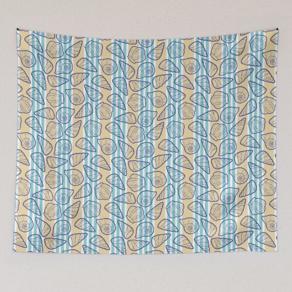 Item preview, Beautiful Line Art Seashells Seamless Surface Pattern Design designed and sold by ZaryaKiqo.