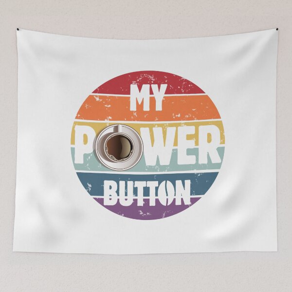 Item preview, Coffee Lovers Gift for Her or Him - Funny Tagline My Power Button - Retro Vintage Design - Funny Coffee Lover Gift Tees for Women and Men designed and sold by WG-Factory.