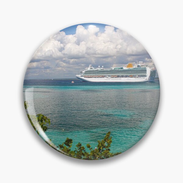 Item preview, Cruise Ship Anchored off Catalina Island, Caribbean designed and sold by LouiseFranksArt.
