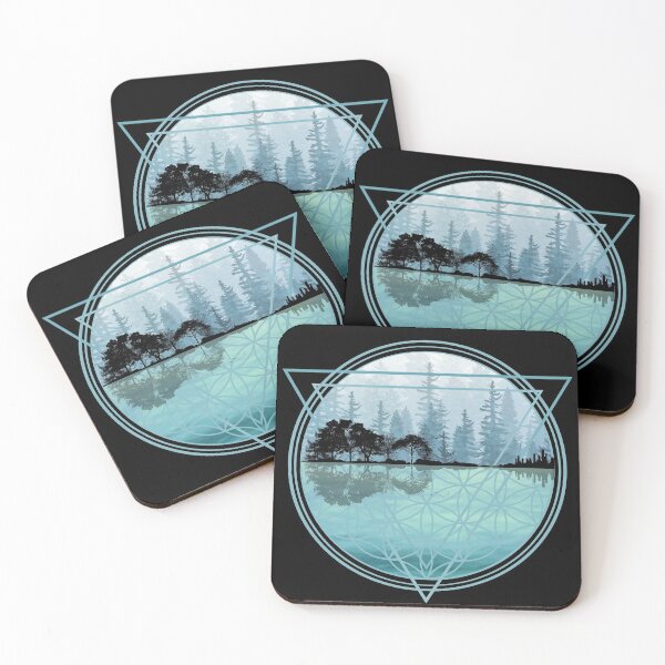 Item preview, Nature Guitar - Forest & Ocean Geometric Blues designed and sold by maryedenoa.
