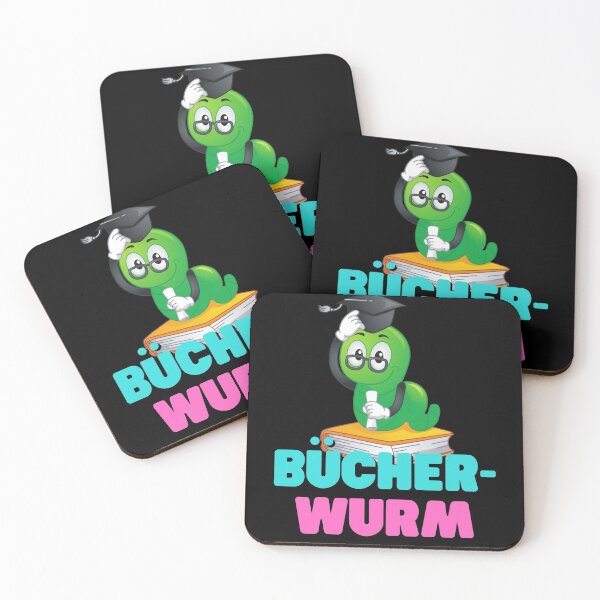 Item preview, Green Worm On Books - Bücher-Wurm designed and sold by Two Left Hands Design.