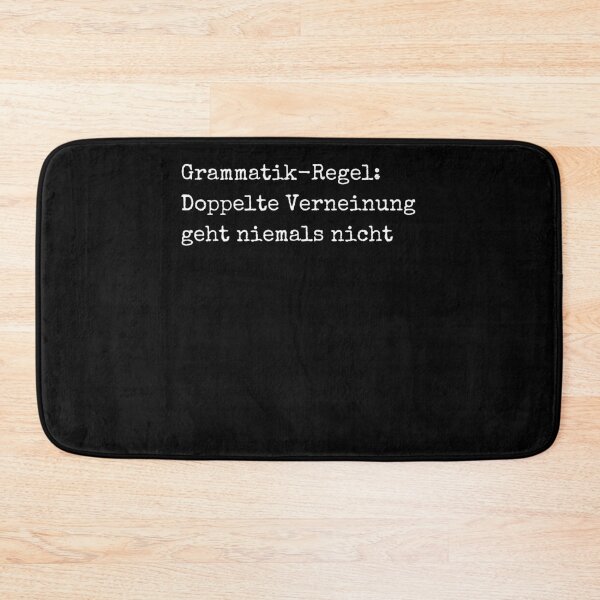 Artikelvorschau, Grammatik-Regel: Doppelte Verneinung geht niemals entworfen und verkauft von Two Left Hands Design.