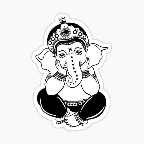 How to Draw Bal Ganesh printable step by step drawing sheet :  DrawingTutorials101.com