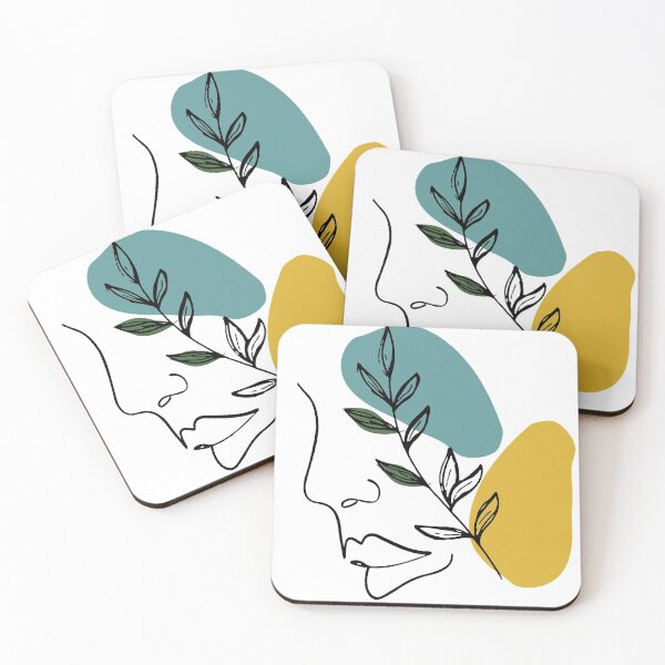 Item preview, Abstract Face And Leaves Modern Art designed and sold by ArtbyCharmante.