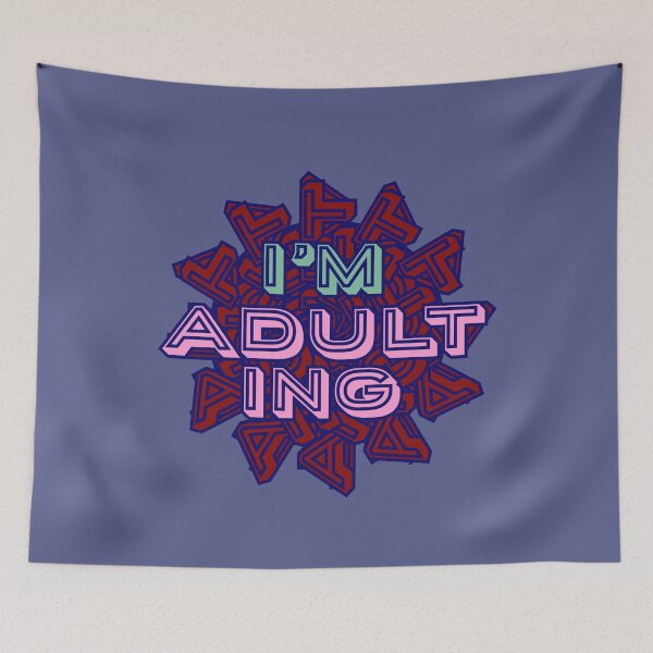 Item preview, I'm Adulting- Fun Millenial Typographic Design designed and sold by Davey's Designs.