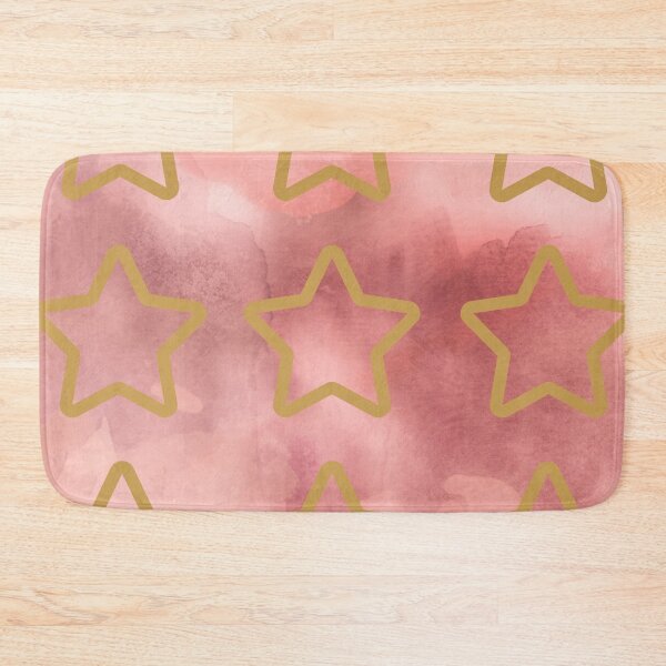 Item preview, pink watercolor background - gold stars  designed and sold by wiwiart.