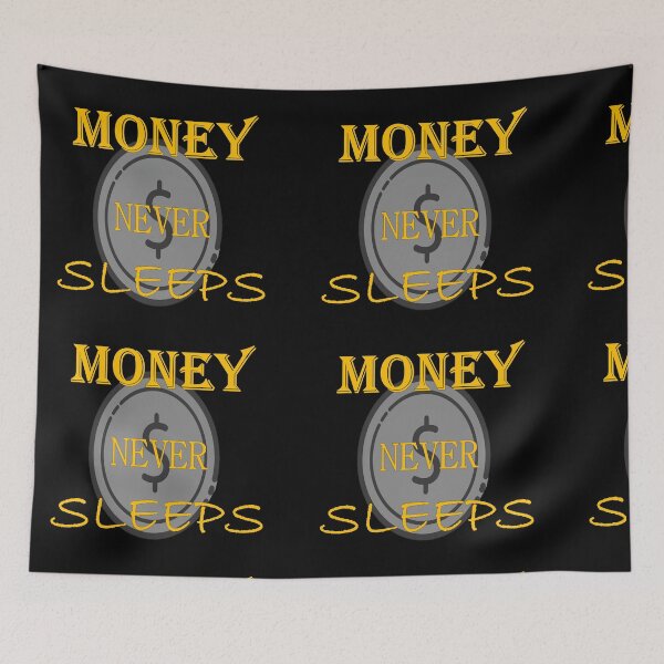 Item preview, MONEY NEVER SLEEPS GIFTS CLOCK ! FUNNY CLOCK ! designed and sold by Dahani-mo.