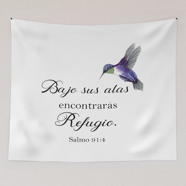 Item preview, Bajo sus alas encontraras refugio Spanish bible verse Salmo 91 designed and sold by latiendadearyam.