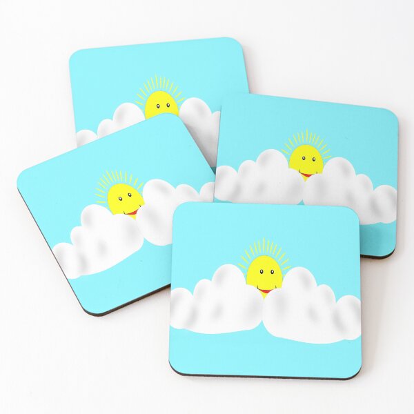 Item preview, Smiley Sun Shine peeking out of the clouds designed and sold by hop2swing.