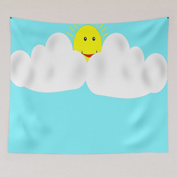 Item preview, Smiley Sun Shine peeking out of the clouds designed and sold by hop2swing.