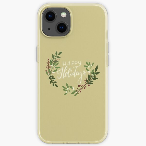 Happy Holidays Floral Wreath iPhone Soft Case