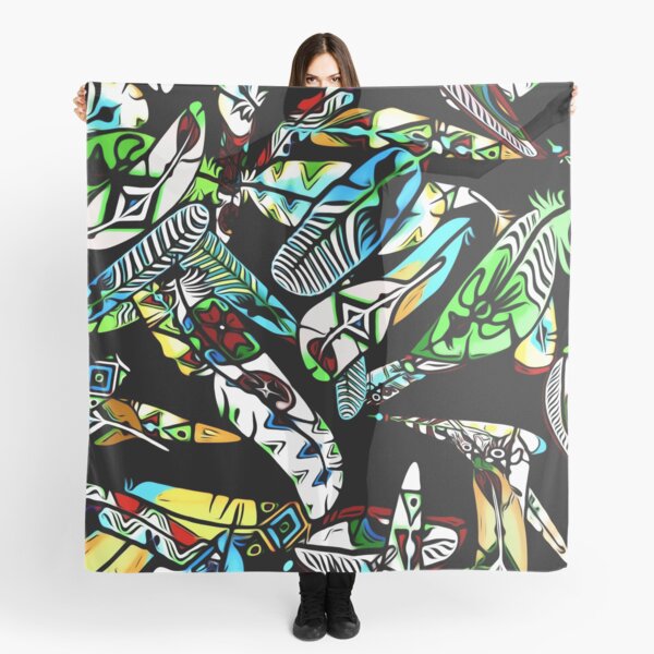 Scattered Native American feather art Scarf