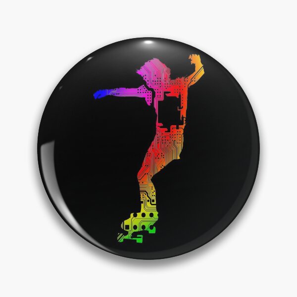 Item preview, Rainbow Circuit Board Longboarder - Placa base Robot Procesador Skater designed and sold by The Green Corner.