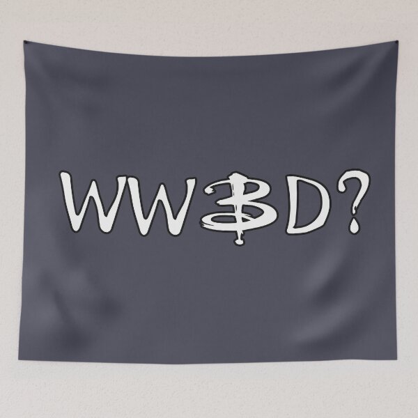 Item preview, What Would Buffy Do? WWBD, Buffy the Vampire Slayer, BtVS Joss Whedon, Giles Willow Xander, Grr Argh (Outlined)) designed and sold by S Hazelwood .