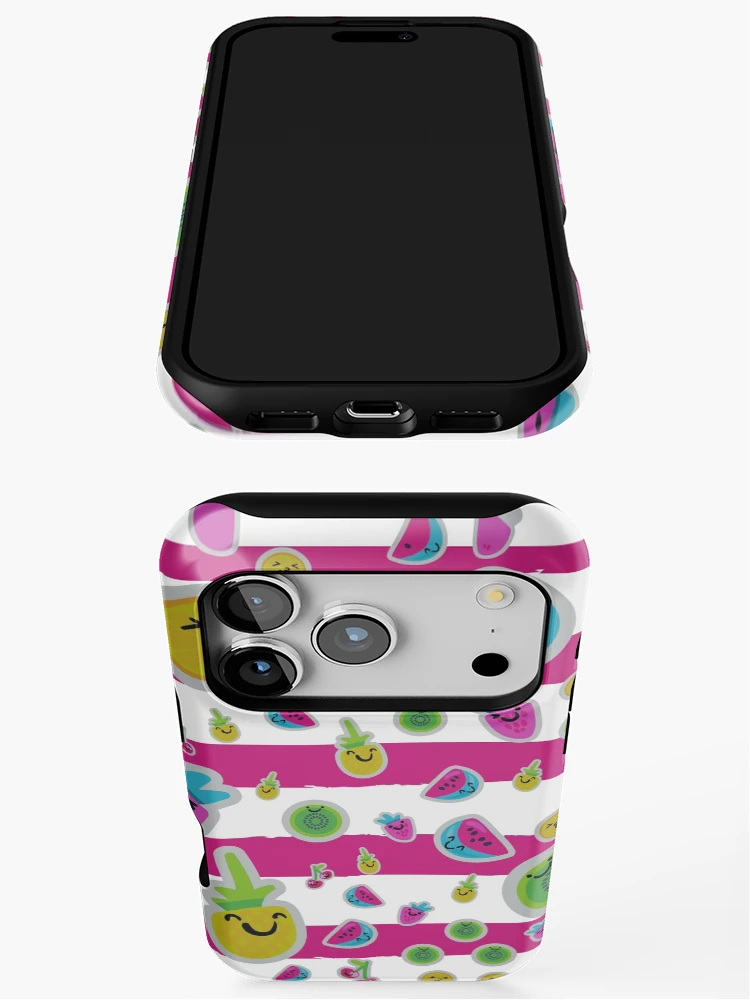 Thumbnail 3 of 4, iPhone Case, Smiling Fruit Lemon apple Watermelon Pattern designed and sold by ModkMerch.
