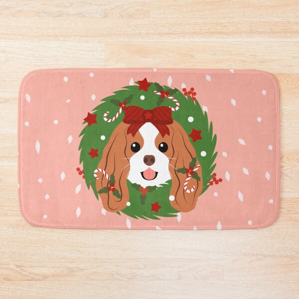 Item preview, Cavalier King Charles Spaniel Christmas Wreath designed and sold by Lulupainting.
