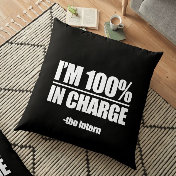 I'm 100 percent in charge The intern Floor Pillow