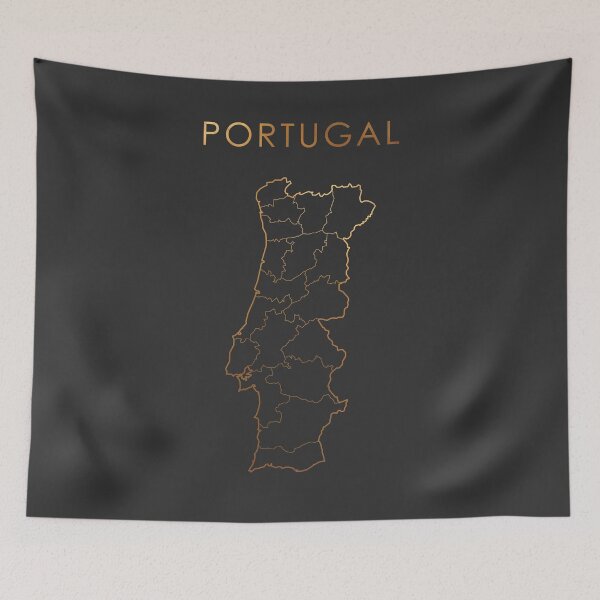 Item preview, Portugal Gold Outline Map with Regions designed and sold by Alo.