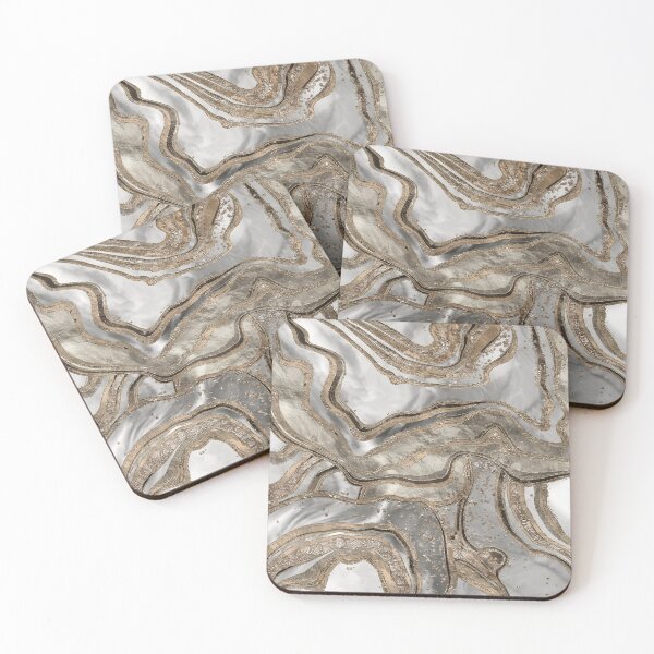 Item preview, Liquid marble - pearl and gold designed and sold by k9printart.