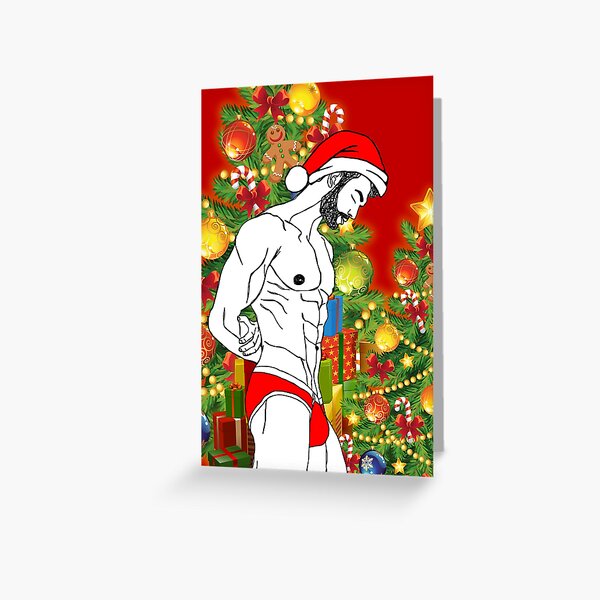 Item preview, 102 Christmas Gay art, New Year Gay art, Male Art Prints, Nude Art, Men, Sketches of Men, Male Figure, Gay Home Decor Art Print designed and sold by Alfredo Andes.