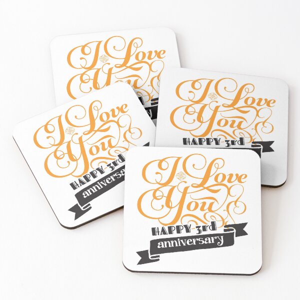 Item preview, I Love You Happy 3rd Anniversary designed and sold by 4AllTimes.