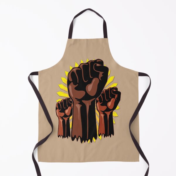 Item preview, Black Power Raised Fists Symbols Slogan on Abstract yellow sun designed and sold by BluedarkArt.
