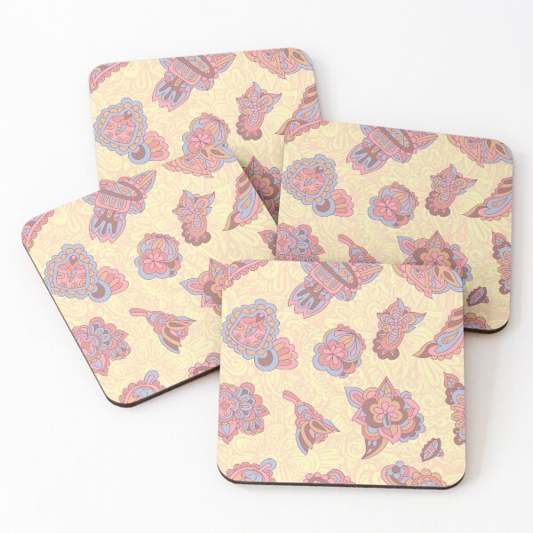 Item preview, Pink and yellow fantasy flower pattern designed and sold by RoyalPeople.