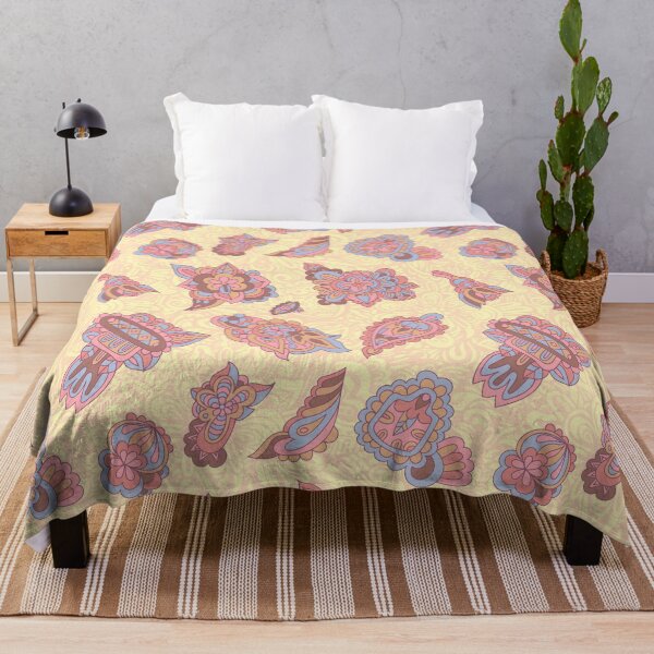Item preview, Pink and yellow fantasy flower pattern designed and sold by RoyalPeople.