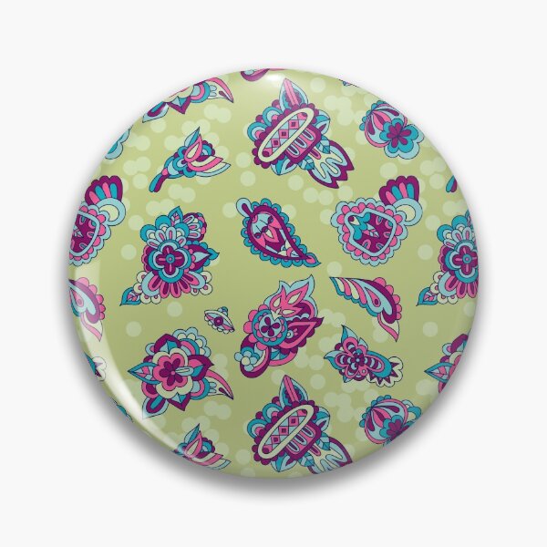 Item preview, Green and blue fantasy flower pattern designed and sold by RoyalPeople.