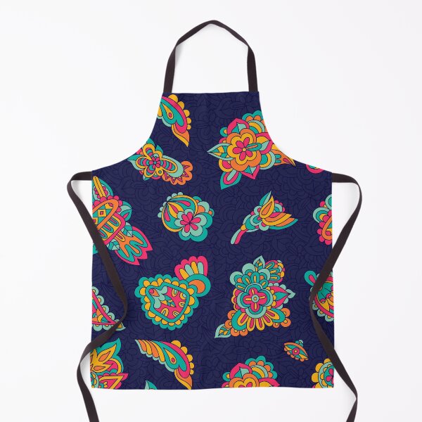 Item preview, Navy and blue fantasy flower pattern designed and sold by RoyalPeople.