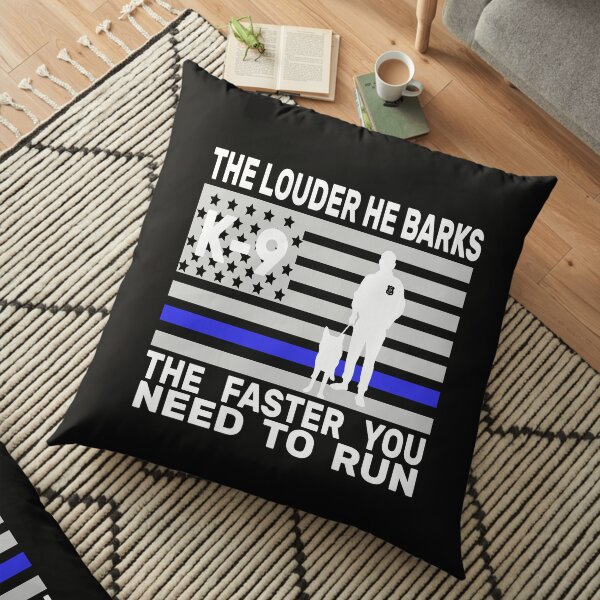 K9 Police Funny Thin Blue Line Floor Pillow