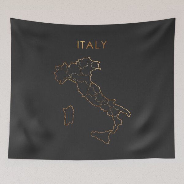 Item preview, Italy Gold Outline Map with Regions designed and sold by Alo.