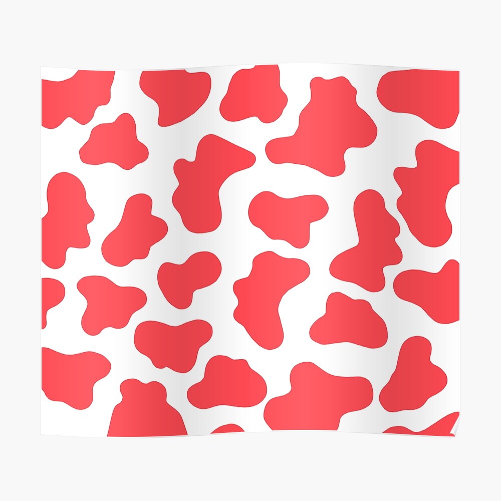 Pastel red cow print pattern