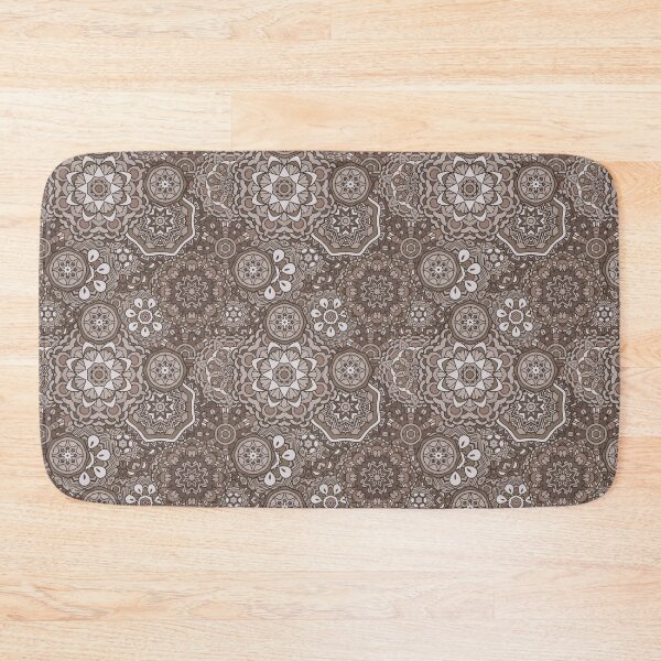 Item preview, Brown and white fantasy flower pattern designed and sold by RoyalPeople.