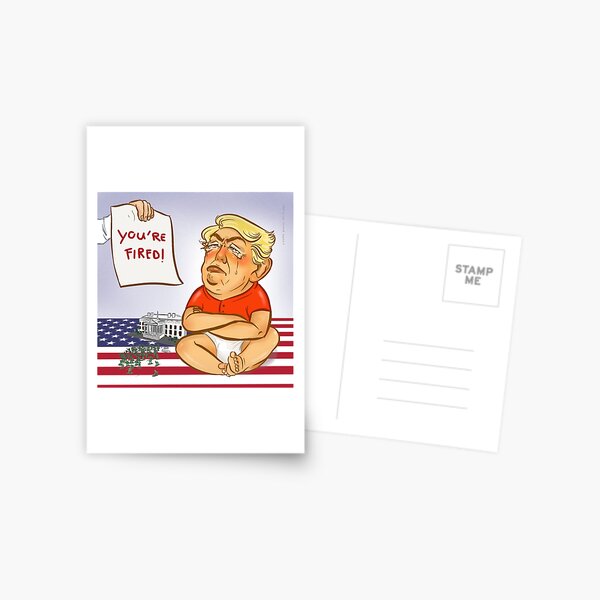 Vista previa del artículo con la obra «Donald Trump, ¡estás despedido!», diseñado y vendido por LQRRA.