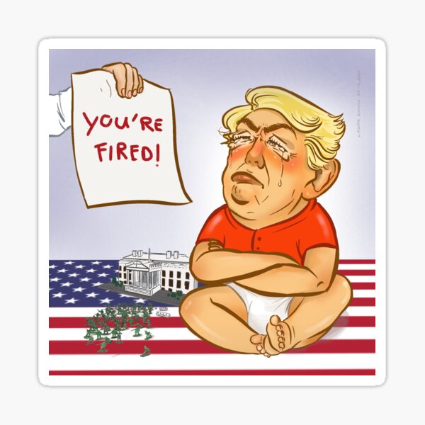 Vista previa del artículo con la obra «Donald Trump, ¡estás despedido!», diseñado y vendido por LQRRA.