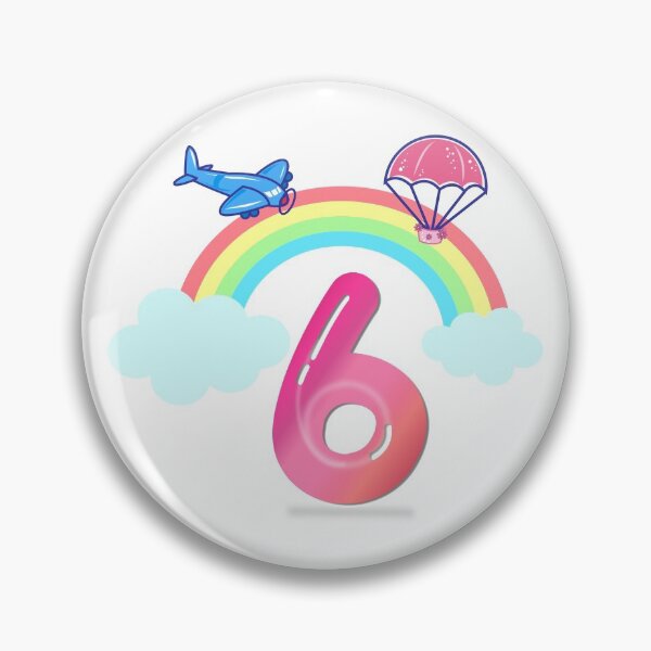 Item preview, Pink Number 6 Rainbow, Clouds & Toys designed and sold by BleuSky.