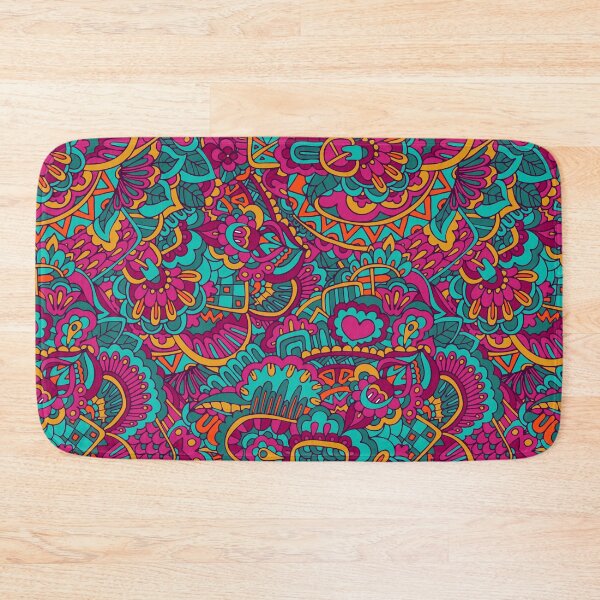 Item preview, Pink and blue fantasy flower pattern designed and sold by RoyalPeople.