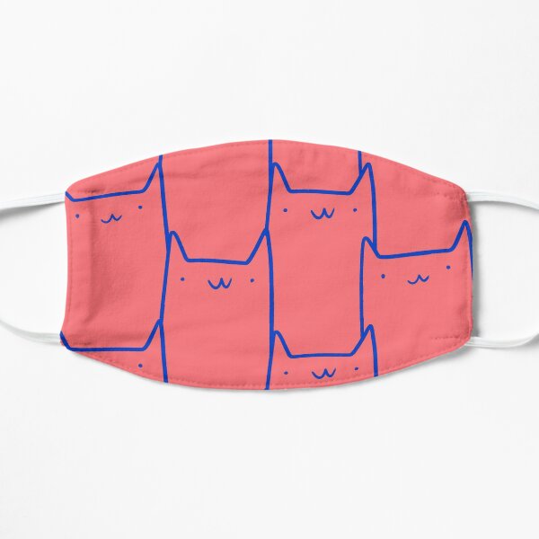 Pink Cat Print Flat Mask