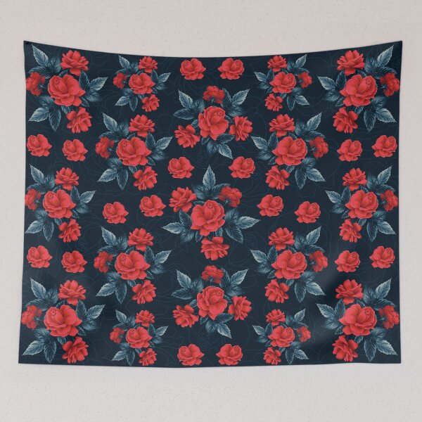 Item preview, Beautiful Roses Floral Pattern - Red and Blue designed and sold by GDCdesigns.