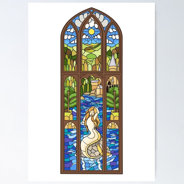 Item preview, Magical Mermaid Stain Glass Window designed and sold by JoanneHayhurst.