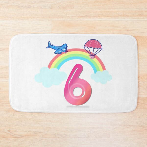 Item preview, Pink Number 6 Rainbow, Clouds & Toys designed and sold by BleuSky.