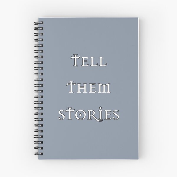 Item preview, "Tell Them Stories" His Dark Materials Quote - Amber Spyglass inspired fan art - Northern Lights, Subtle Knife, Golden Compass HDM (white) designed and sold by S Hazelwood .