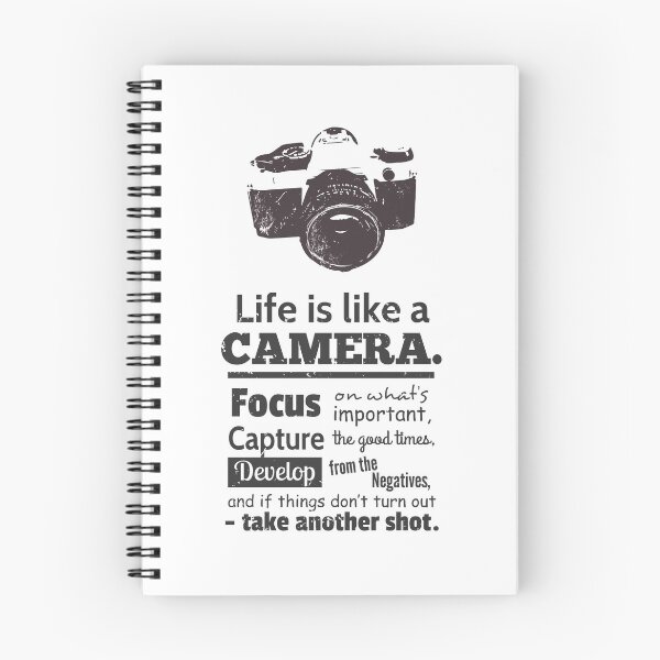 Item preview, Life is Like A Camera Quote Black and White designed and sold by rustydoodle.