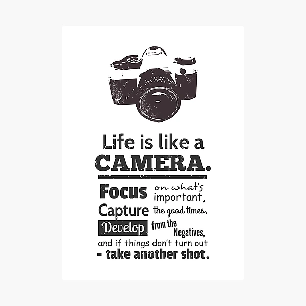 Life is Like A Camera Quote Black and White Life is Like A Camera Quote Black and White