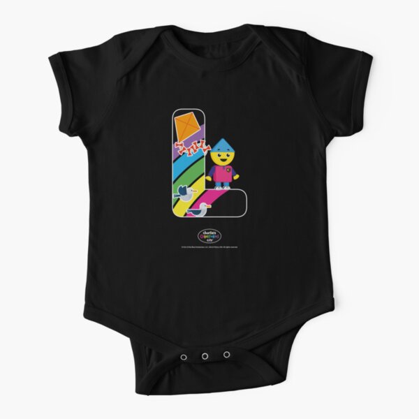 Initial L Charlie's Colorforms City Short Sleeve Baby One-Piece