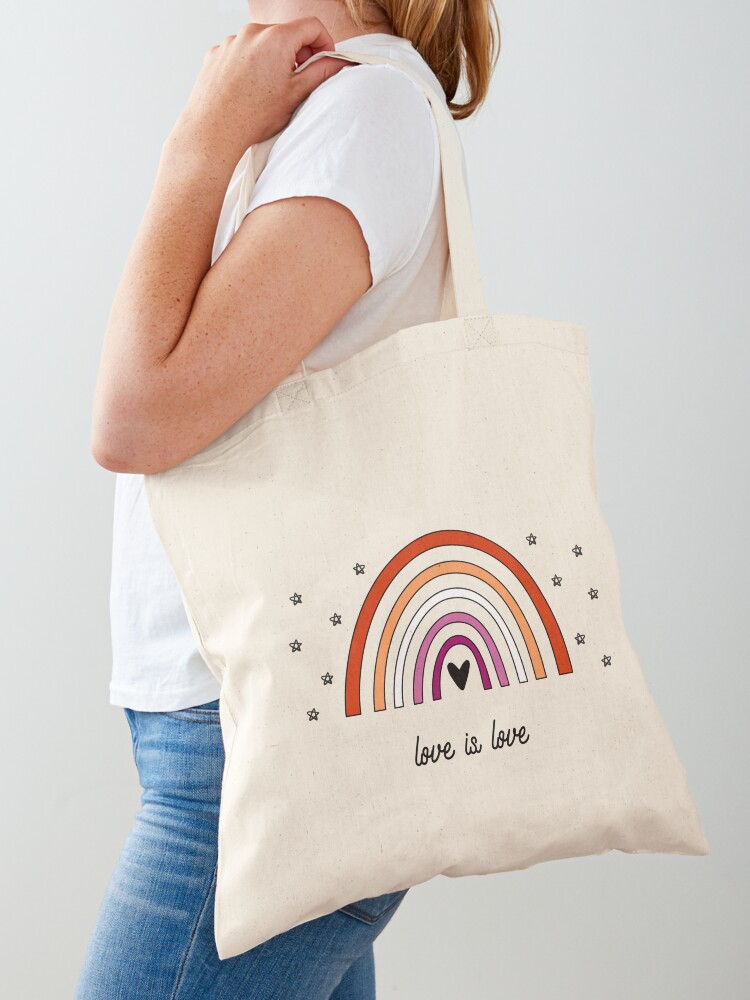  Tote Bag LGBTQ Pride Rainbow Print, Large Capacity